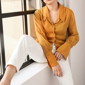 Vintage Mustard Yellow Blouse